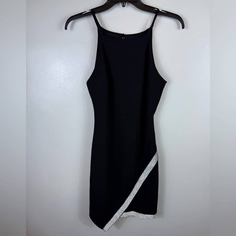 BCX Bodycon Party Dress Sleeveless Black Small Bling Sparkle Holiday New Year